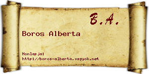 Boros Alberta névjegykártya